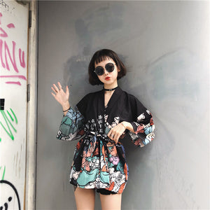 Kimono Style Yukata Maternity Long Sleeve Shirt